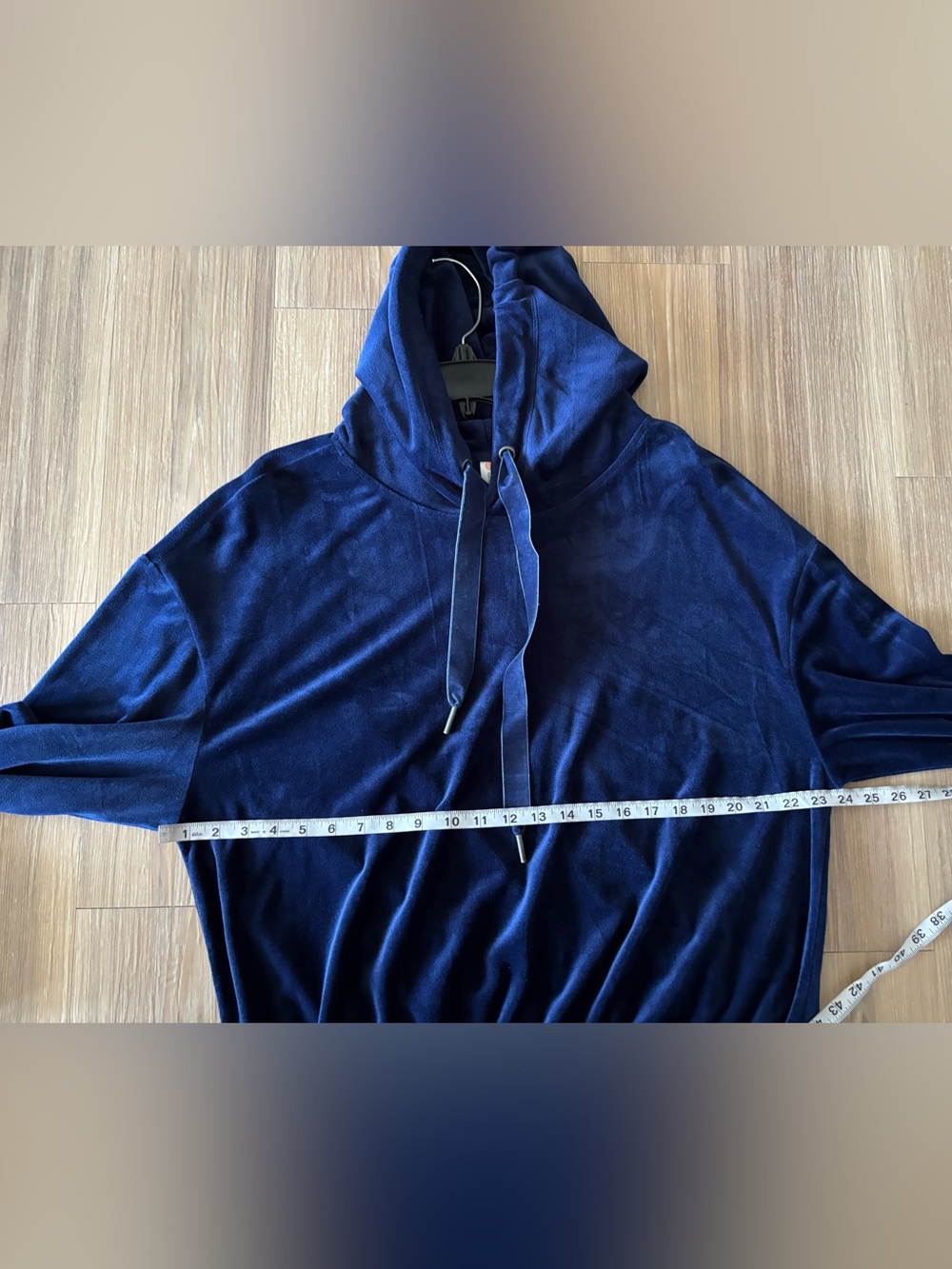 Daily Practice Anthropologie Velour Hoodie Navy Blue Womens XL Athletic Casual - Picture 6 of 10